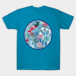 Floral Jungle Blue T-Shirt